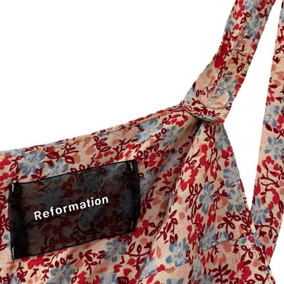 Reformation Jessa Floral Mini Dress Size 2 Pink Dulce Sweetheart Neckline - Picture 10 of 11